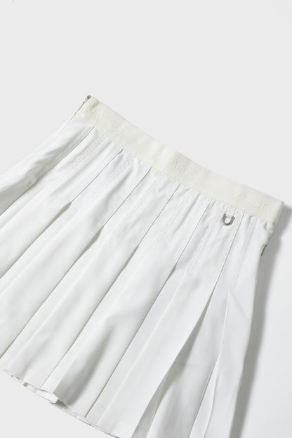 FLOWING PLEATS SKIRT - White