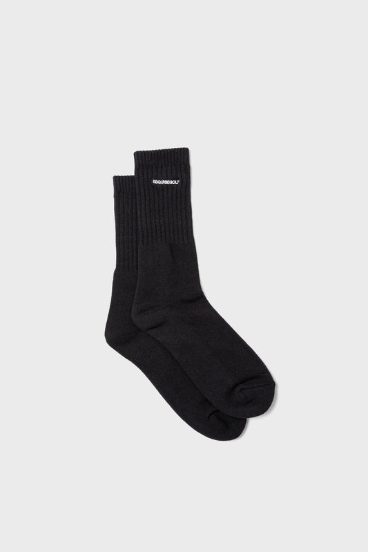 PREMIUM PILE CREW SOCKS - Black