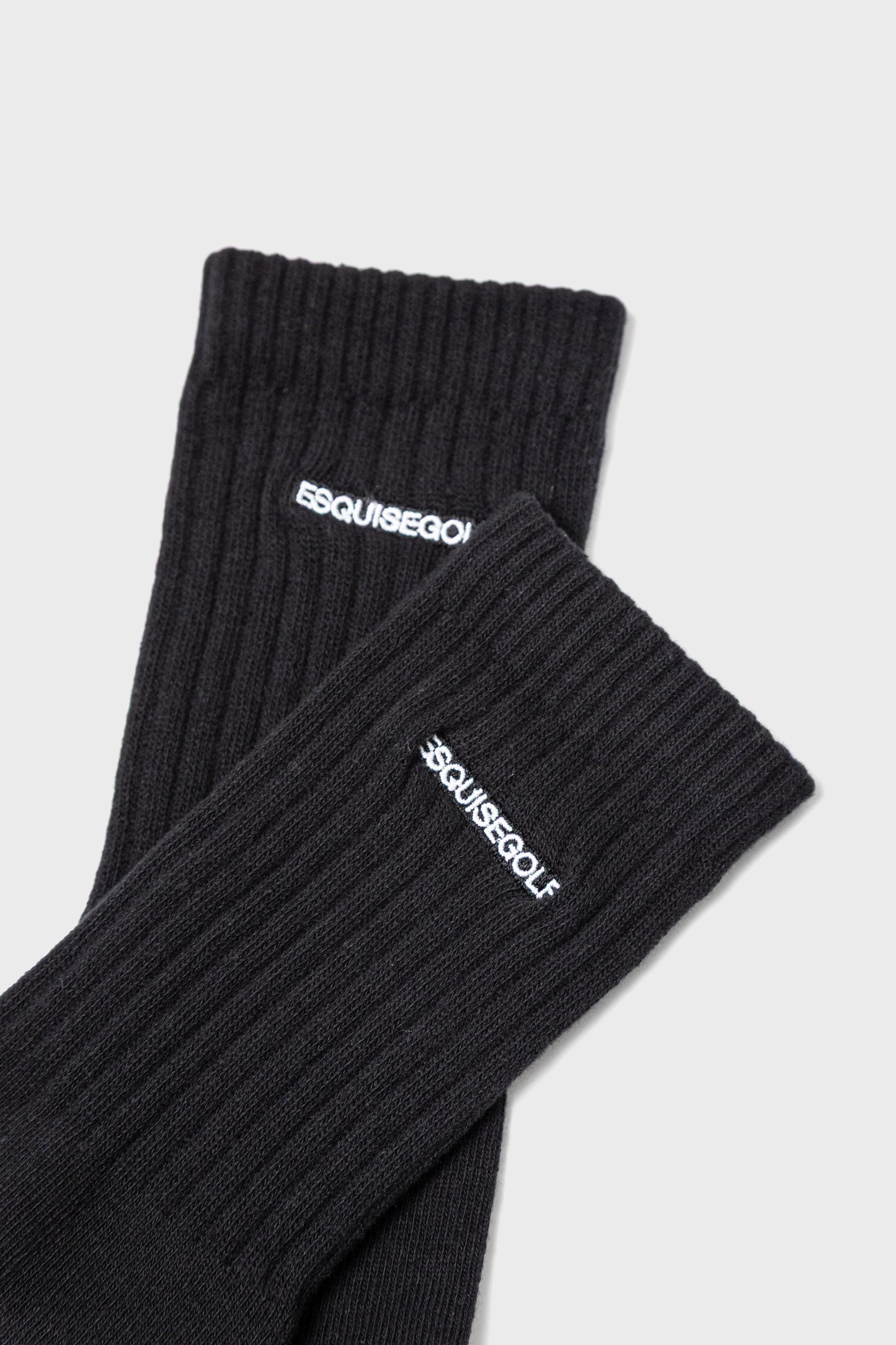 PREMIUM PILE CREW SOCKS - Black