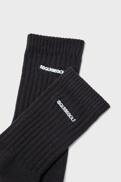 PREMIUM PILE CREW SOCKS - Black