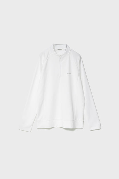 SMOOTH HALF ZIP HIGH NECK - White