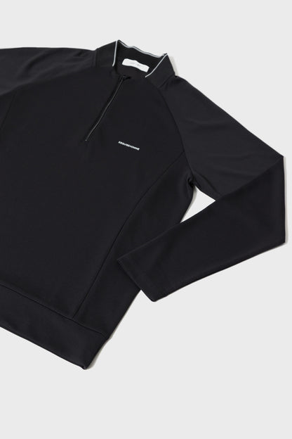 SMOOTH HALF ZIP HIGH NECK - Black