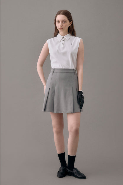 CLASSIC PIQUE SLEEVELESS TOP - White