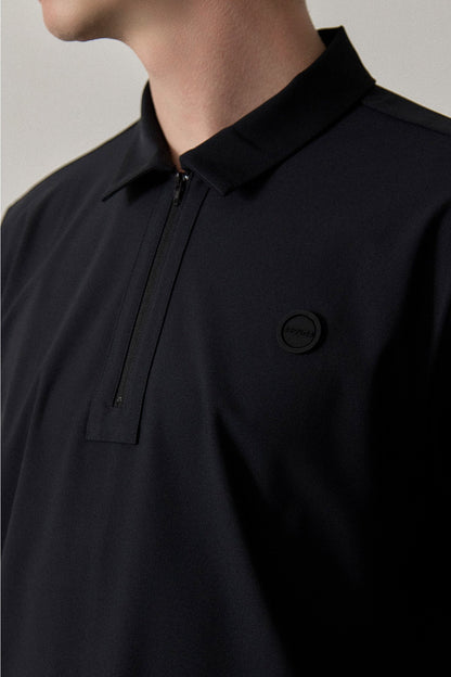 MODERN ZIP POLO FOR HOMME - Black